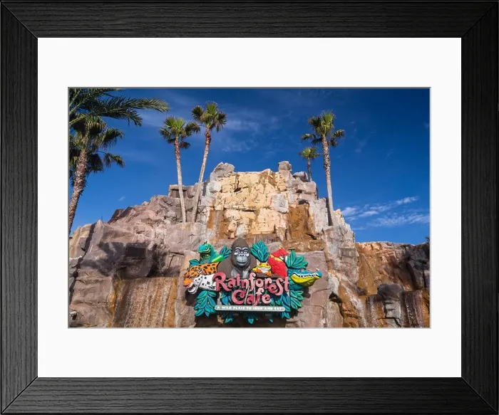 Framed Print : The Rainforest Cafe entrance sign at Galveston, Texas, USA Framed Print : The Rainforest Cafe entrance sign at Galveston, Texas, USA