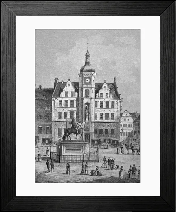 Framed Print : Historical Illustration of the old townhall of Duesseldorf, Düsseldorf, Germany, Digital improved reproduction from an original print from 1888 Framed Print : Historical Illustration of the old townhall of Duesseldorf, Düsseldorf, Germany, Digital improved reproduction from an original print from 1888