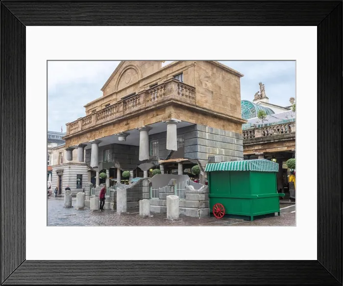 Framed Print : Floating market building illusion by artist Alex Chinneck at Covent Garden in central London. EDITORIAL USE ONLY Framed Print : Floating market building illusion by artist Alex Chinneck at Covent Garden in central London. EDITORIAL USE ONLY