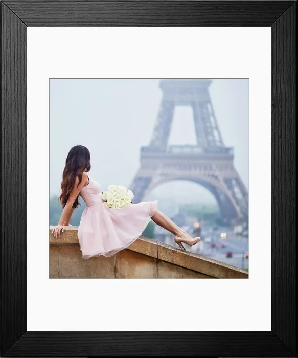 Framed Print : Happy young woman in Paris, near the Eiffel tower. Tourist in France, enjoying city view Framed Print : Happy young woman in Paris, near the Eiffel tower. Tourist in France, enjoying city view