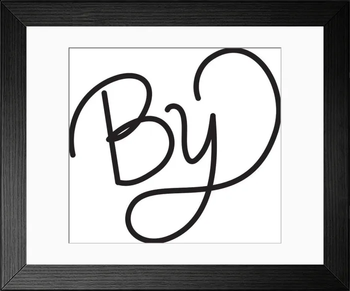 Framed Print : by letters over white background Framed Print : by letters over white background