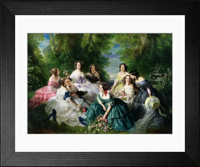 Framed Print : Empress Eugénie (1826-1920) Surrounded by Her Ladies-in-Waiting, 1855 Framed Print : Empress Eugénie (1826-1920) Surrounded by Her Ladies-in-Waiting, 1855