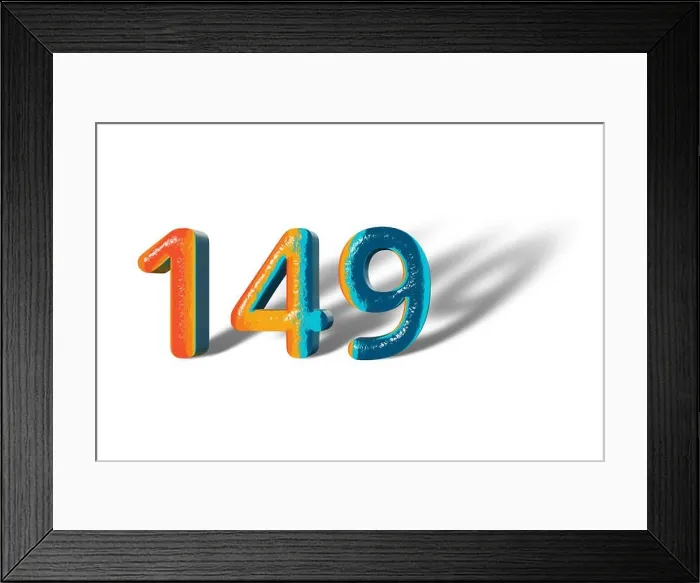 Framed Print : 3D Number 149 one hundred forty nine lively colours Framed Print : 3D Number 149 one hundred forty nine lively colours
