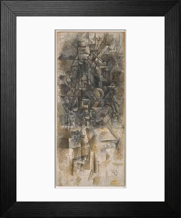 Framed Print : Un homme à la Mandoline (Man with a Mandolin). Museum: Musée Picasso, Paris Framed Print : Un homme à la Mandoline (Man with a Mandolin). Museum: Musée Picasso, Paris