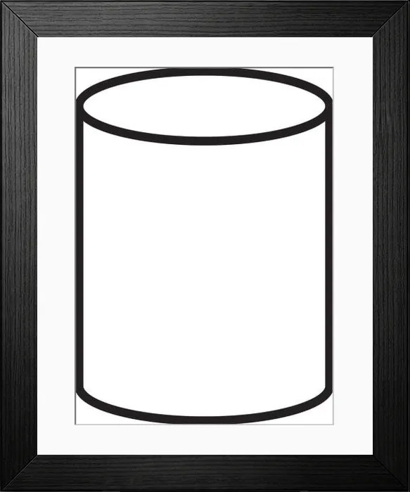 Framed Print : geometric cylinder shape icon over white background, line style, vector illustration Framed Print : geometric cylinder shape icon over white background, line style, vector illustration