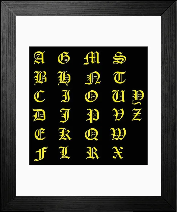 Framed Print : set of English alphabet Vector Template. Font style design Framed Print : set of English alphabet Vector Template. Font style design