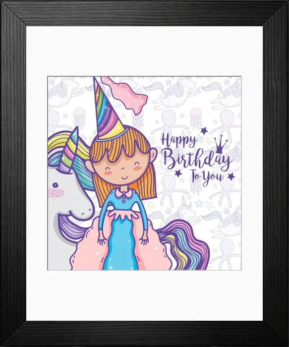 Framed Print : Happy birthday card for girls Framed Print : Happy birthday card for girls