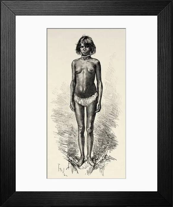 Framed Print : Young australian indigenous aboriginal woman from Kelani River. Queensland, Australia. Old 19th century engraved illustration Framed Print : Young australian indigenous aboriginal woman from Kelani River. Queensland, Australia. Old 19th century engraved illustration