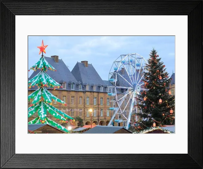 Framed Print : France, Ardennes, Charleville Mezieres, Place Ducale, Christmas market, legendary world of Christmas in the Ardennes with its Ferris wheel Framed Print : France, Ardennes, Charleville Mezieres, Place Ducale, Christmas market, legendary world of Christmas in the Ardennes with its Ferris wheel