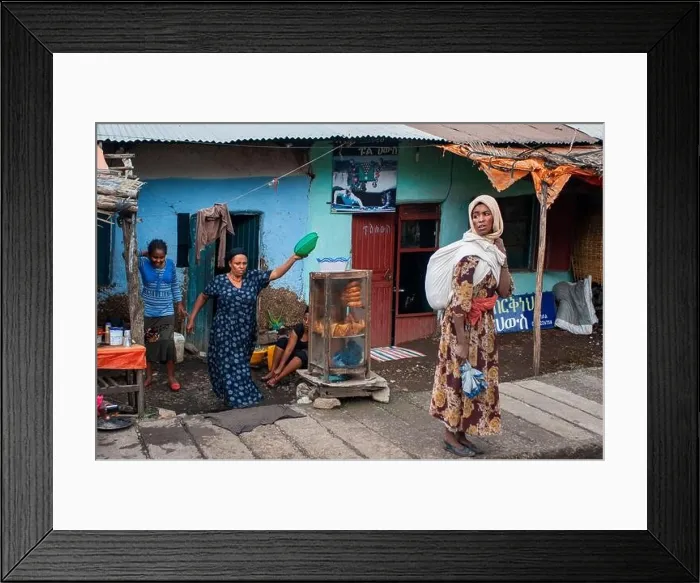 Framed Print : Street scene in Gondar city, Ethiopia. Gondar is one of the most wonderful sites in the world. Not only for its impressive Royal Palace, its Fasilid B Framed Print : Street scene in Gondar city, Ethiopia. Gondar is one of the most wonderful sites in the world. Not only for its impressive Royal Palace, its Fasilid B
