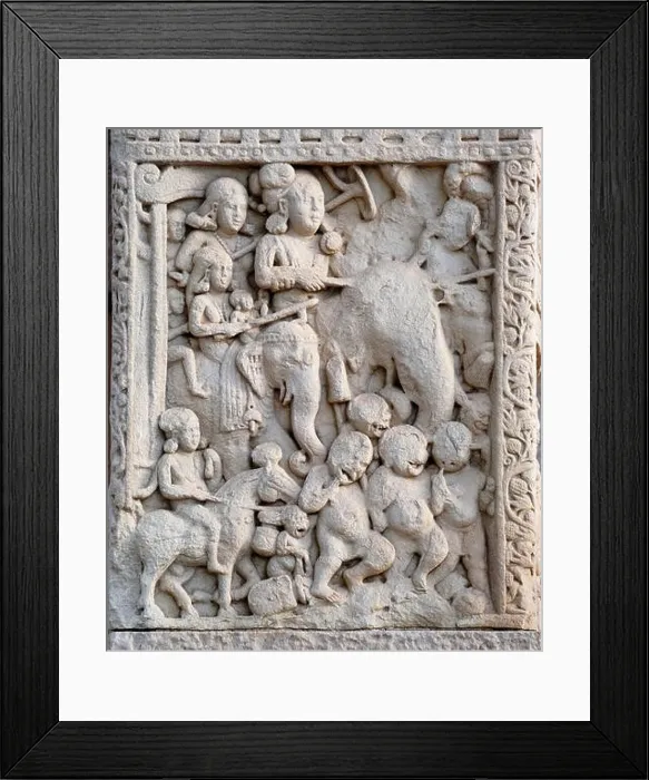 Framed Print : Emperor Ashoka the Great on Elephant, 1st century BC Framed Print : Emperor Ashoka the Great on Elephant, 1st century BC