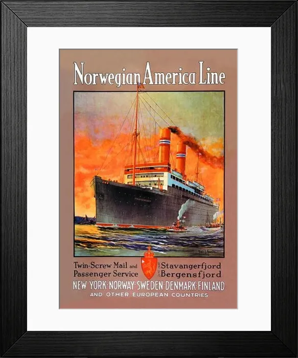 Framed Print : Norwegian-America Cruise Line Framed Print : Norwegian-America Cruise Line