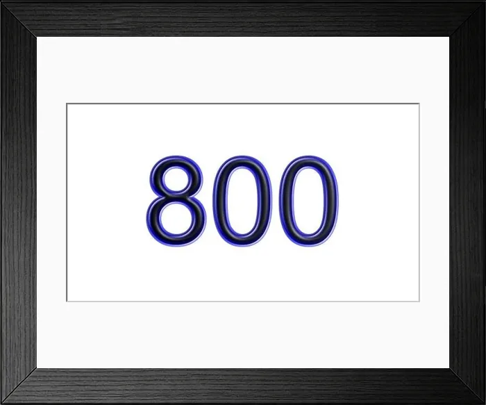 Framed Print : blue 800 number 3d effect white background Framed Print : blue 800 number 3d effect white background
