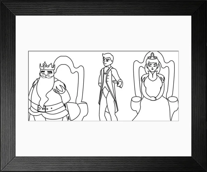 Framed Print : prince charming with queen and king on throne characters vector illustration design Framed Print : prince charming with queen and king on throne characters vector illustration design