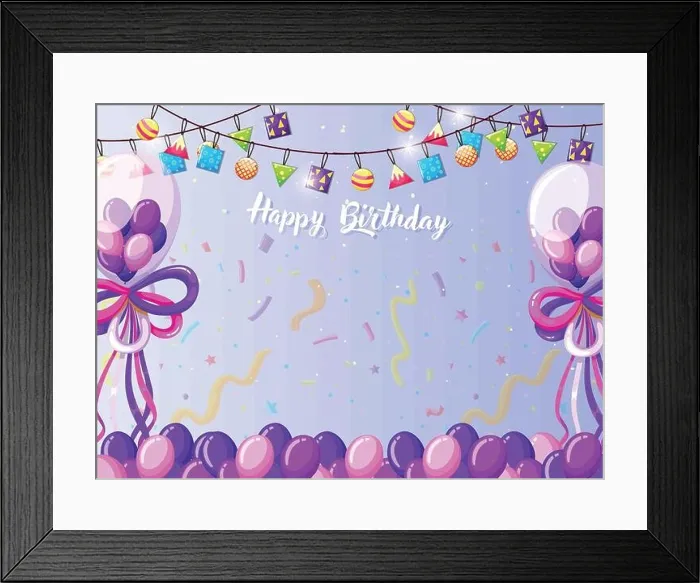Framed Print : Happy birthday card template illustration Framed Print : Happy birthday card template illustration