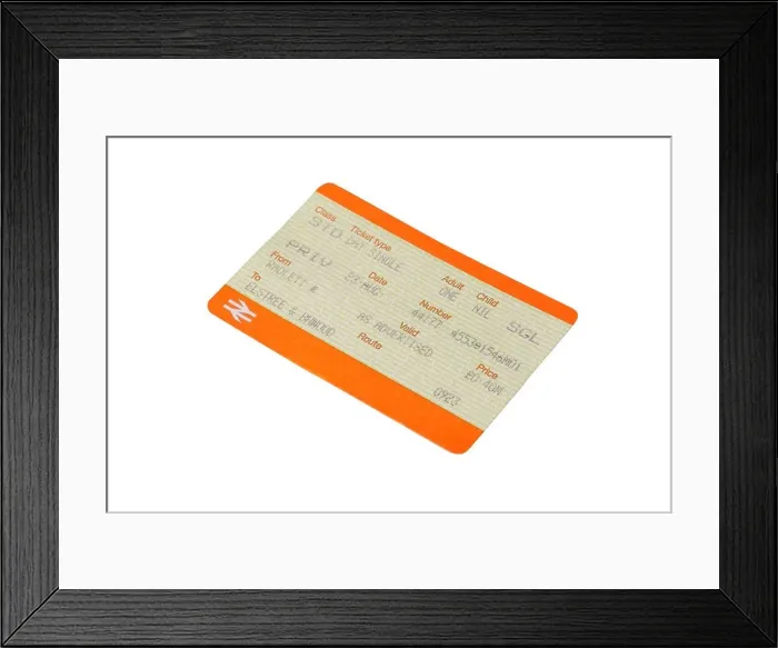 Framed Print : British rail train ticket Framed Print : British rail train ticket