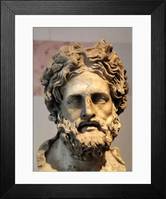 Framed Print : Head of Asklepios, Greek God of Healing Framed Print : Head of Asklepios, Greek God of Healing