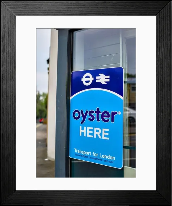 Framed Print : Oyster Here Sign Shop Window, Oxhey, Watford, Hertfordshire, England, U.K Framed Print : Oyster Here Sign Shop Window, Oxhey, Watford, Hertfordshire, England, U.K