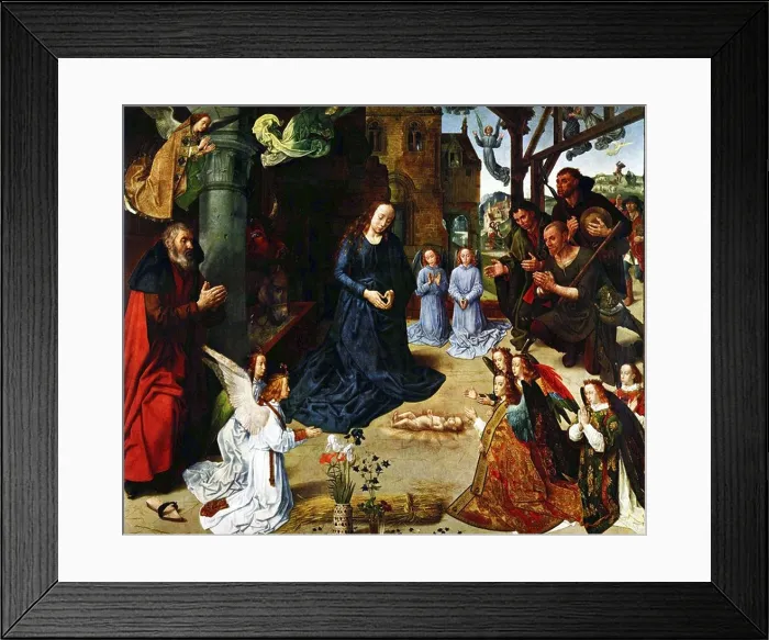 Framed Print : Hugo van der Goes The Portinari triptych (middle panel) 1476-78 Framed Print : Hugo van der Goes The Portinari triptych (middle panel) 1476-78