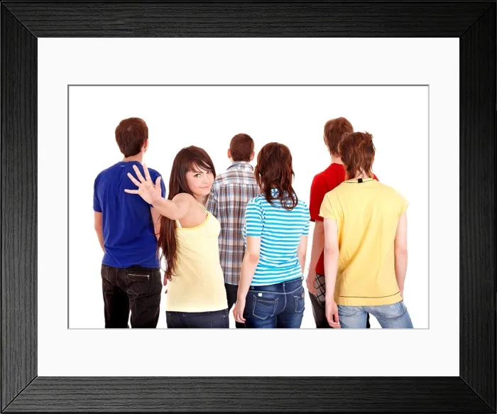 Framed Print : Group of young people go away Framed Print : Group of young people go away
