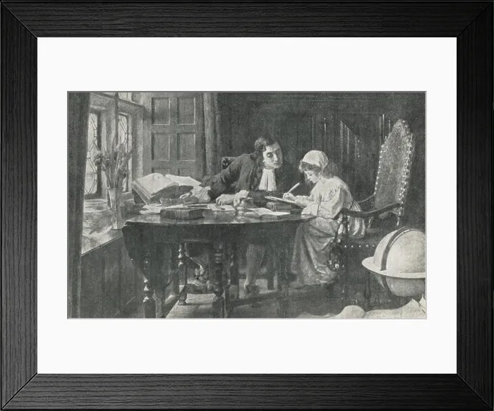 Framed Print : Jonathan Swift Educating Esther Johnson AKA Stella Framed Print : Jonathan Swift Educating Esther Johnson AKA Stella