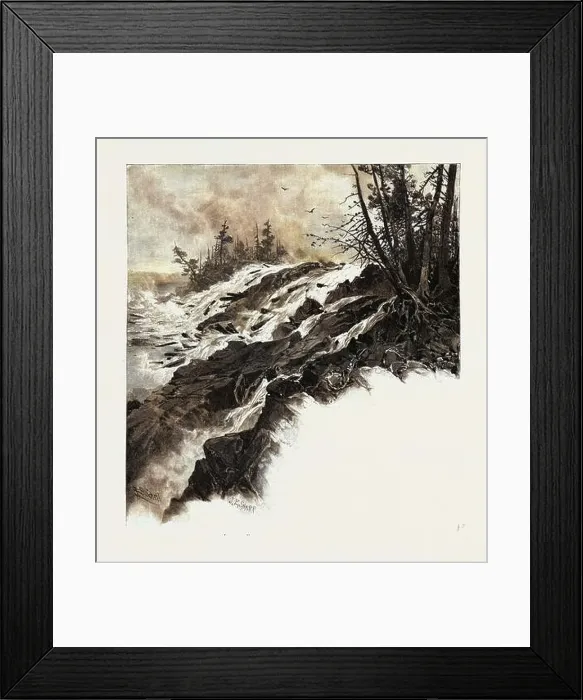 Framed Print : The Upper Ottawa, the Chats Falls, Canada, Nineteenth Century Engraving Framed Print : The Upper Ottawa, the Chats Falls, Canada, Nineteenth Century Engraving