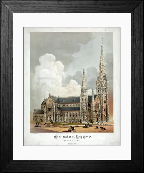 Framed Print : Cathedral of the Holy Cross, Boston 1871 Framed Print : Cathedral of the Holy Cross, Boston 1871