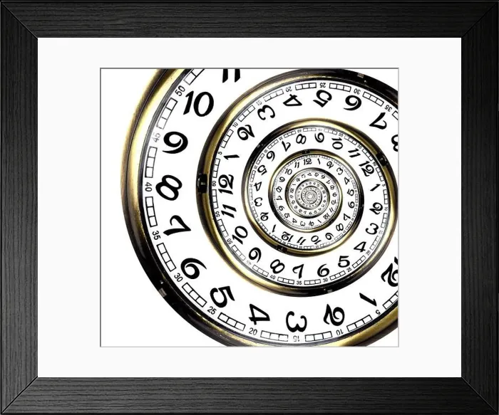 Framed Print : Infinite time spiral made of twisted watch face Framed Print : Infinite time spiral made of twisted watch face