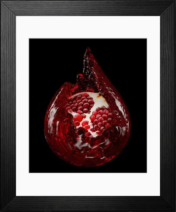 Framed Print : pomegranate in juice splashing in shape of drop with clipping path on a black background. 3d rendering Framed Print : pomegranate in juice splashing in shape of drop with clipping path on a black background. 3d rendering