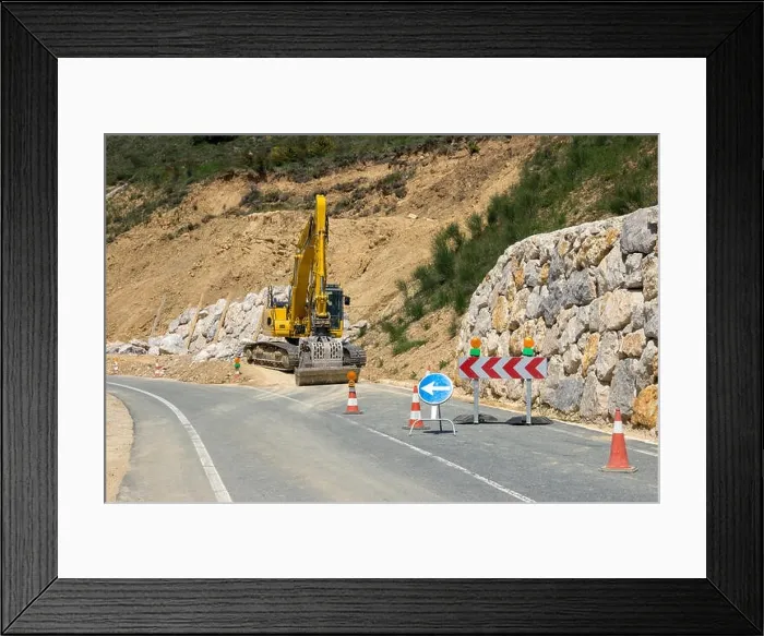 Framed Print : Road under repair in the mountains of Spain Framed Print : Road under repair in the mountains of Spain
