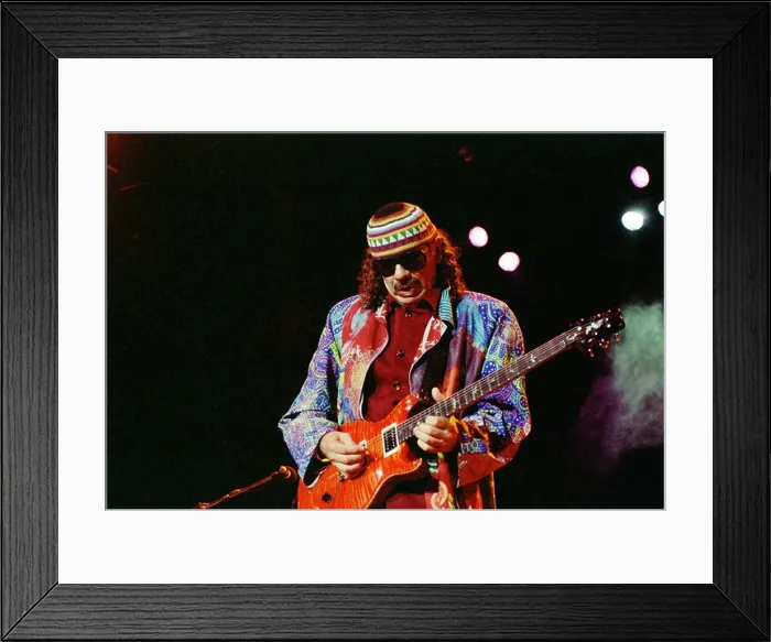Framed Print : Carlos Santana in concert in Rome 1988 Framed Print : Carlos Santana in concert in Rome 1988