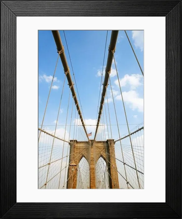 Framed Print : Low angle view of a bridge, Brooklyn Bridge, New York City, New York State, USA Framed Print : Low angle view of a bridge, Brooklyn Bridge, New York City, New York State, USA