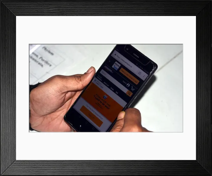 Framed Print : Online Shopping at Amazon Framed Print : Online Shopping at Amazon