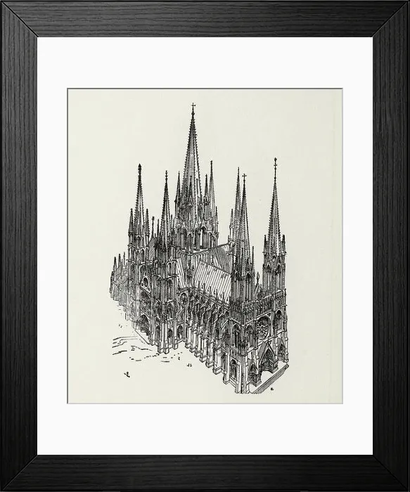 Framed Print : Sketch of Notre Dame de Paris, circa 1905 Framed Print : Sketch of Notre Dame de Paris, circa 1905