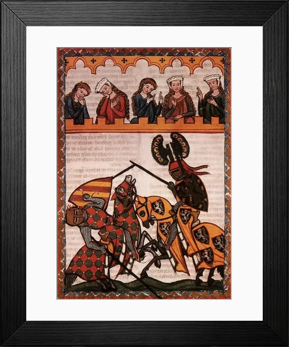 Framed Print : Jousting Knights 1250 Framed Print : Jousting Knights 1250