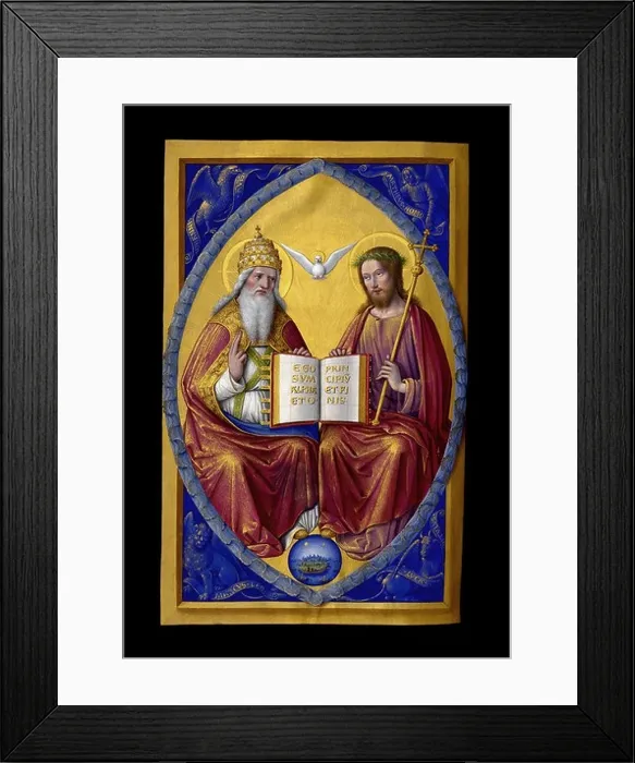 Framed Print : The Holy Trinity, miniature from the Grandes Heures of Anne of Brittany, Queen consort of France (1477-1514) Framed Print : The Holy Trinity, miniature from the Grandes Heures of Anne of Brittany, Queen consort of France (1477-1514)