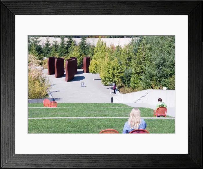 Framed Print : Sitting looking at Wake by Richard Serra at the Olympic Sculpture Park, SAM, Seattle, USA Framed Print : Sitting looking at Wake by Richard Serra at the Olympic Sculpture Park, SAM, Seattle, USA