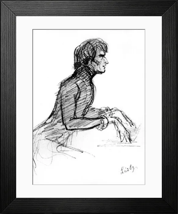 Framed Print : Franz Liszt - portrait, 1836, in Geneva, Switzerland. In series of five portraits by Henry Scheffer Framed Print : Franz Liszt - portrait, 1836, in Geneva, Switzerland. In series of five portraits by Henry Scheffer