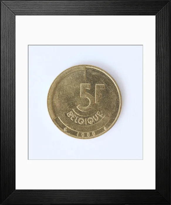 Framed Print : Belgium 5 Francs - Baudouin I Coin - 1986 Framed Print : Belgium 5 Francs - Baudouin I Coin - 1986