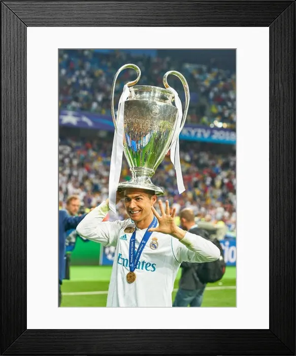 Framed Print : UEFA Champions League Finale, Soccer, Kiev, May 26, 2018 Cristiano RONALDO, Real Madrid 7 celebration 5th title with trophy REAL MADRID - FC Framed Print : UEFA Champions League Finale, Soccer, Kiev, May 26, 2018 Cristiano RONALDO, Real Madrid 7 celebration 5th title with trophy REAL MADRID - FC