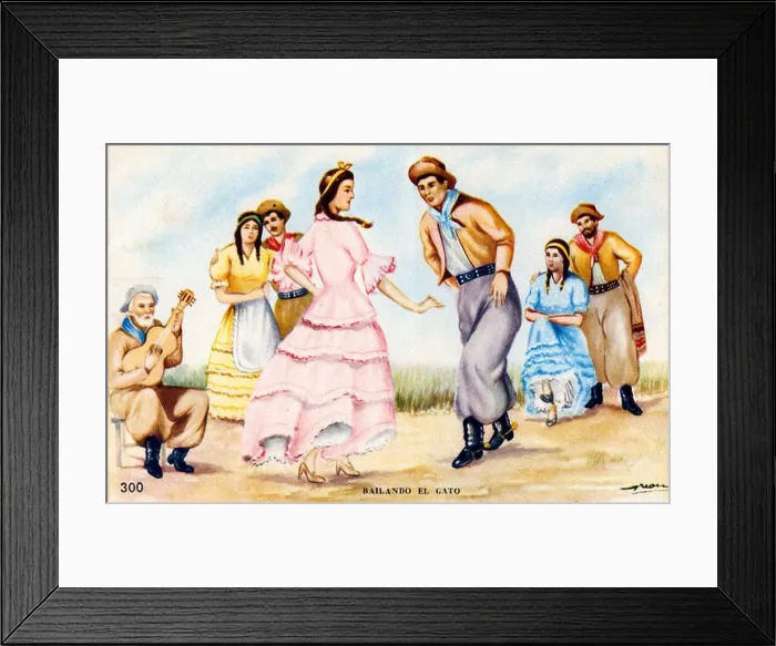 Framed Print : Gato - a couple dancing the traditional Argentinian dance the Gato ('Cat') with people watching and a man playing a guitar Framed Print : Gato - a couple dancing the traditional Argentinian dance the Gato ('Cat') with people watching and a man playing a guitar