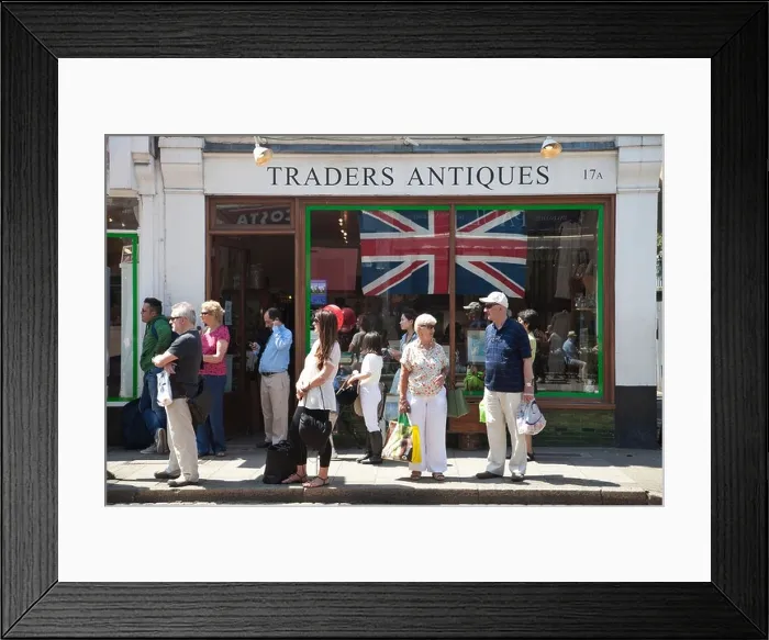 Framed Print : Traders Antiques, Antique dealer, Wimbledon Village, Southwest London, England, UK Framed Print : Traders Antiques, Antique dealer, Wimbledon Village, Southwest London, England, UK