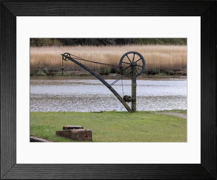 Framed Print : Quay side hand operated overhead chain hoist / differential pulley / Chinese windlass Framed Print : Quay side hand operated overhead chain hoist / differential pulley / Chinese windlass