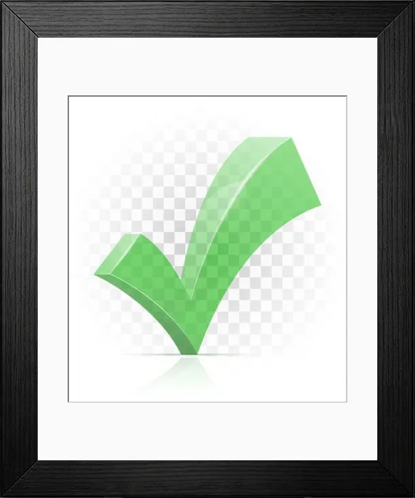 Framed Print : icon check yes mark sign graphic elements for design vector illustration isolated on transparent background