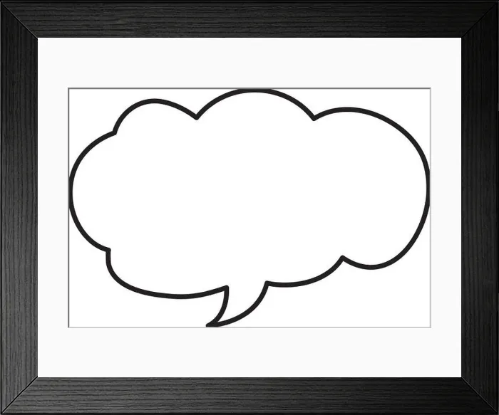 Framed Print : line cloud chat bubble text message Framed Print : line cloud chat bubble text message