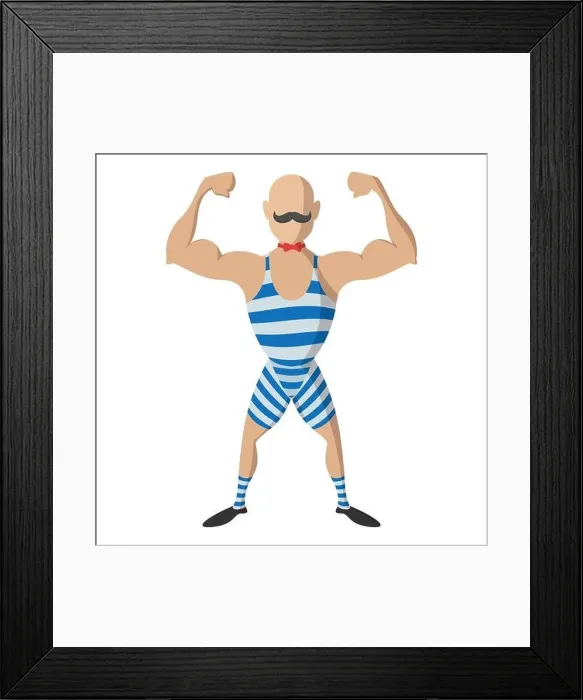 Framed Print : Strong man cartoon Framed Print : Strong man cartoon