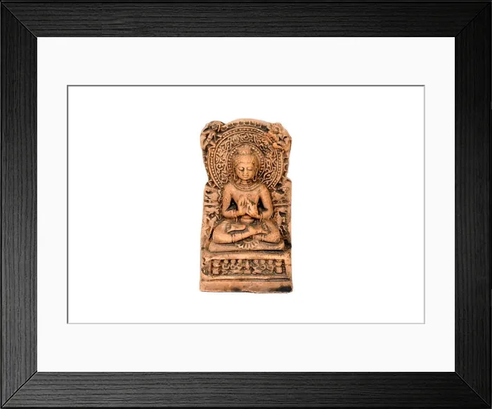Framed Print : Small ancient buddhist image use as dust compressed amulet on white background Framed Print : Small ancient buddhist image use as dust compressed amulet on white background