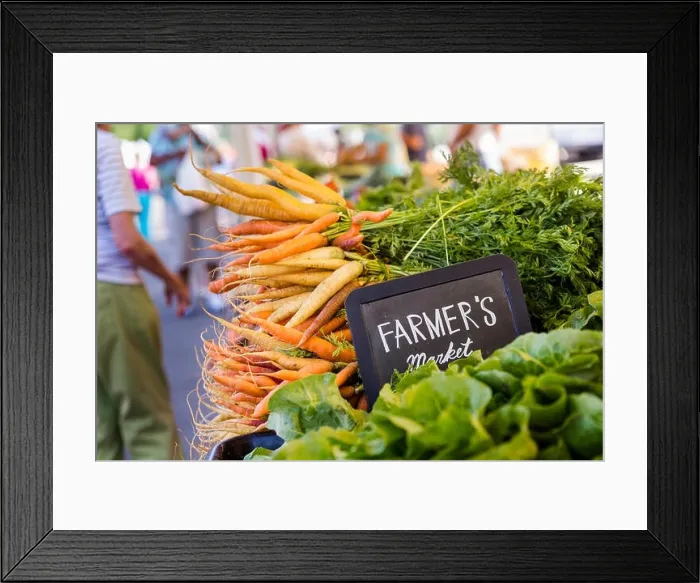 Framed Print : Fresh organic produce on sale at the local farmers market Framed Print : Fresh organic produce on sale at the local farmers market