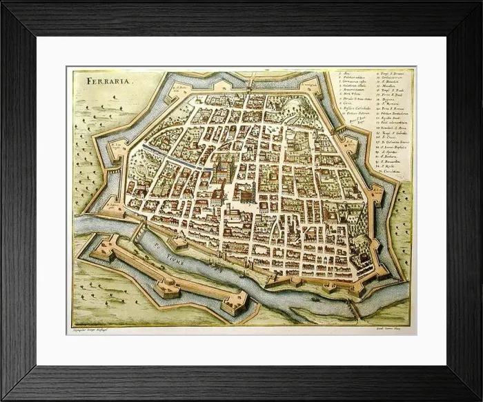 Framed Print : Map of Ferrara, 1600 Framed Print : Map of Ferrara, 1600