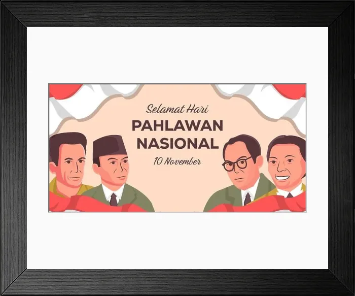 Framed Print : selamat hari pahlawan nasional indonesia banner illustration Framed Print : selamat hari pahlawan nasional indonesia banner illustration